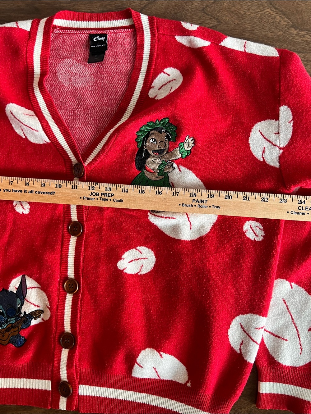 Disney Our Universe Women XL Lilo Stitch Red Cardigan Sweater BoxLunch Novelty - Picture 6 of 11